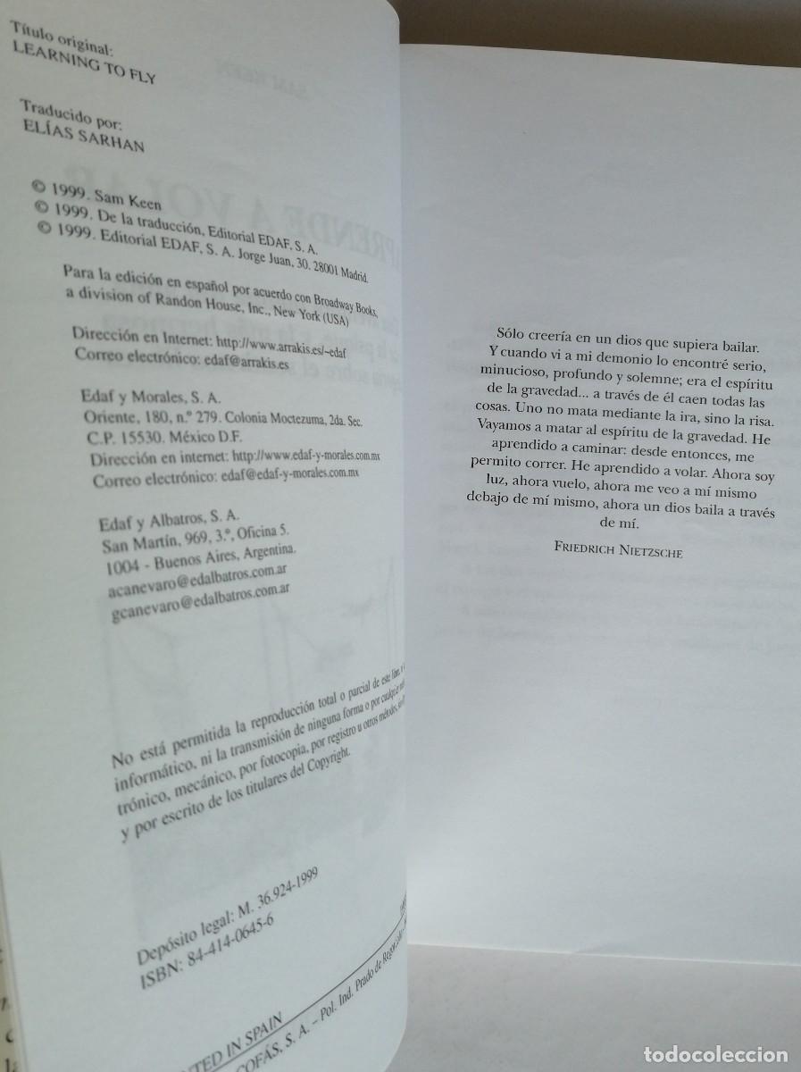 Libros de segunda mano: APRENDE A VOLAR, SAM KEEN, EDAF - Foto 6