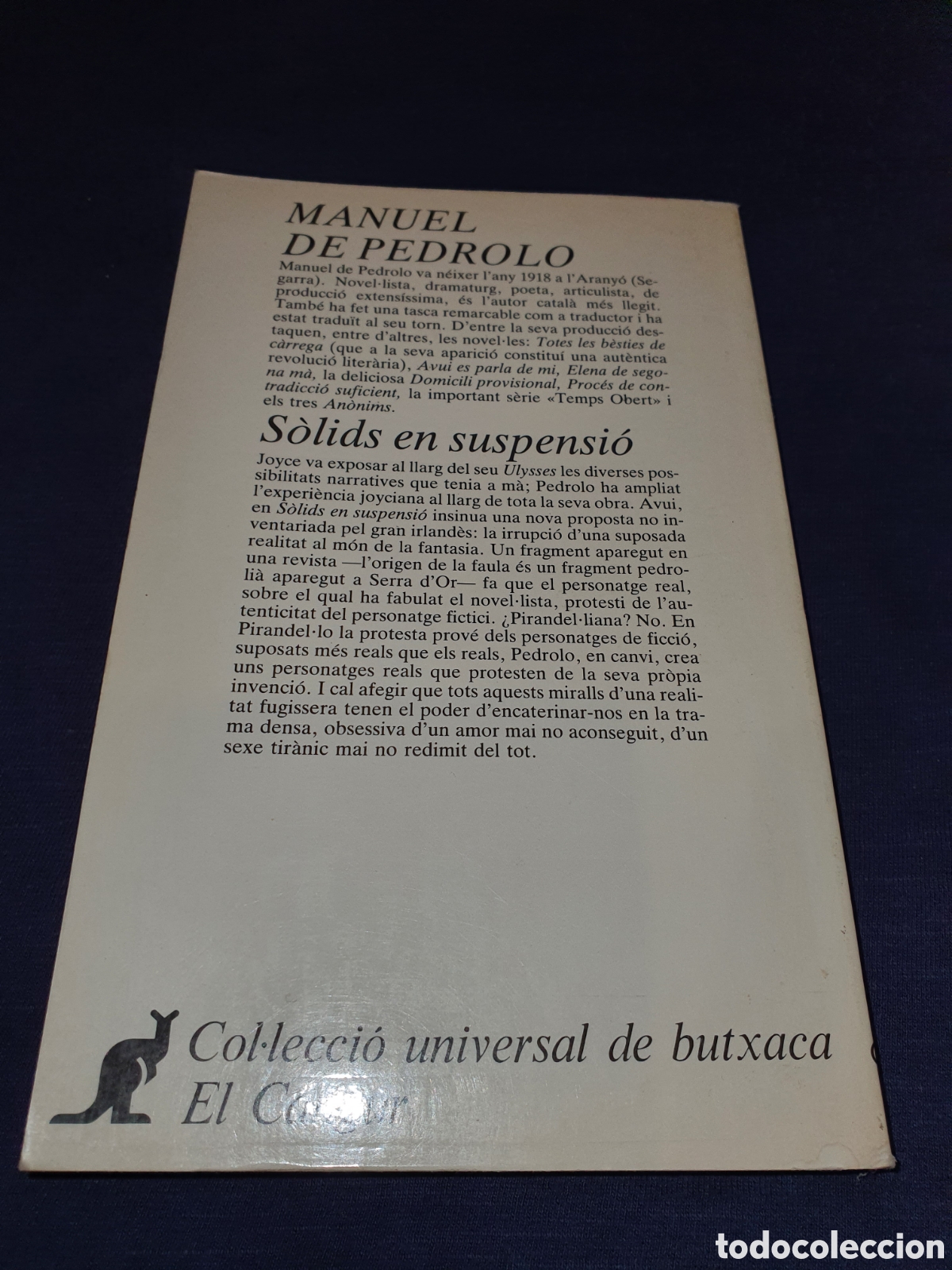 Libros de segunda mano: Solids en suspens&oacute; Manuel de Pedrolo Ed. El Cangur - Foto 2