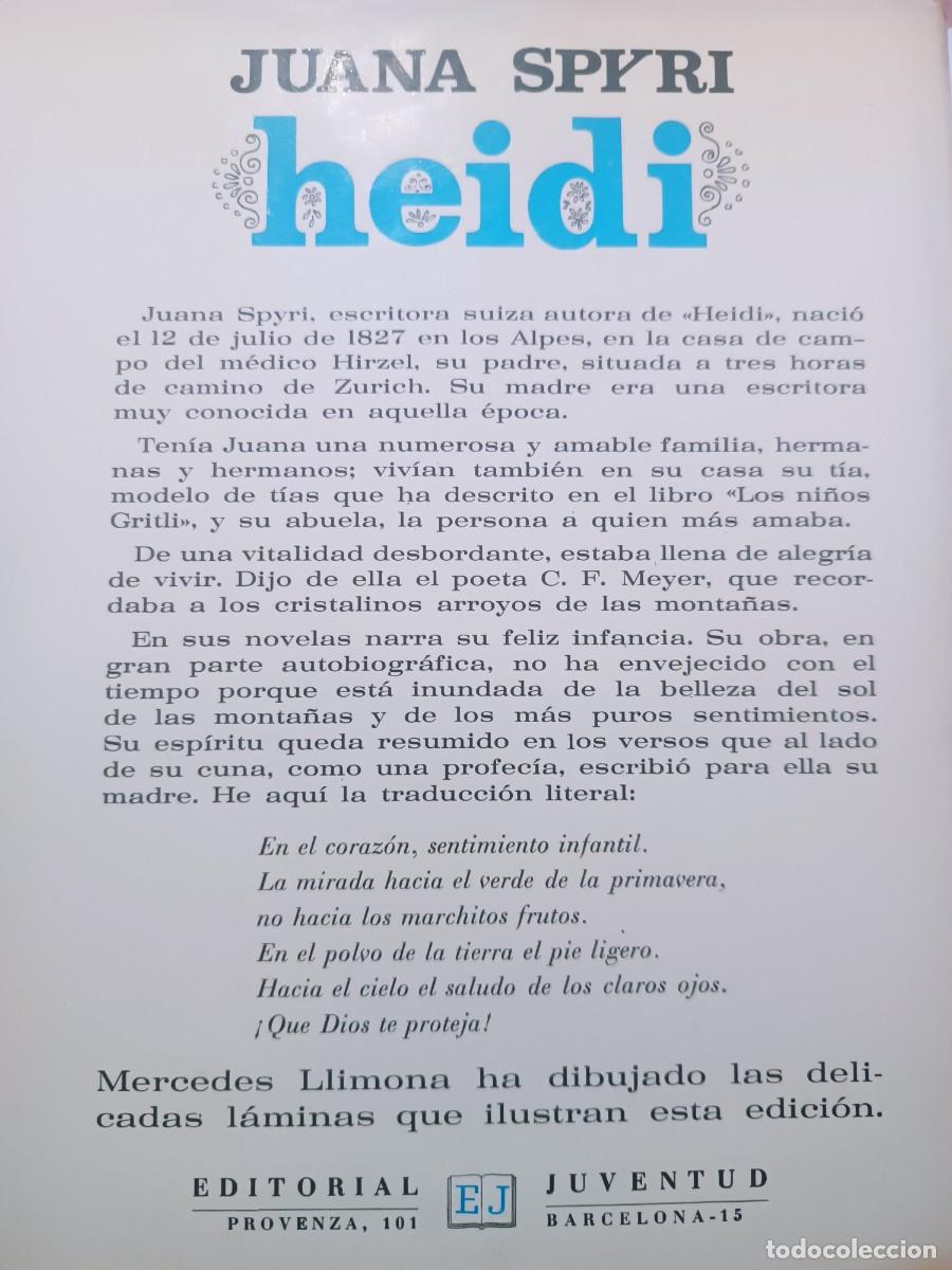Libros de segunda mano: Heidi, Juana Spyri, editorial Juventud. - Foto 10