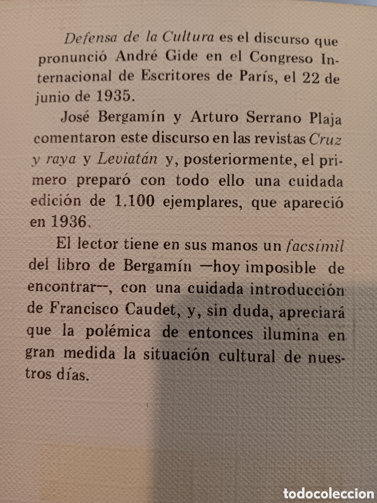 Libros de segunda mano: Andr&eacute; Gide. Defensa de la cultura. - Foto 2