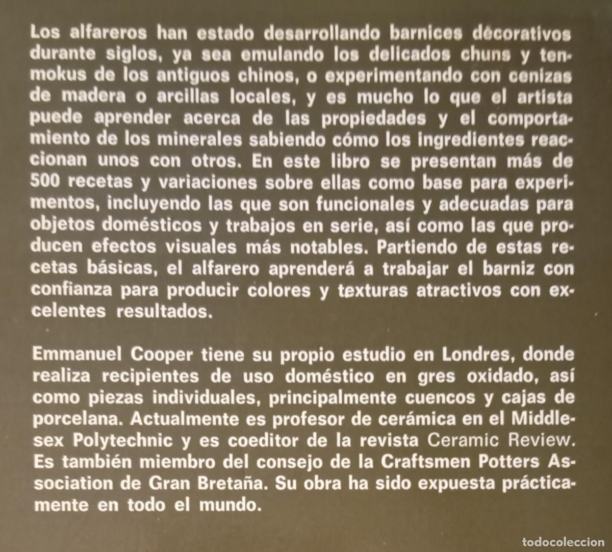 Libros de segunda mano: MANUAL DE BARNICES CERAMICOS - EMMANUEL COOPER - Foto 2