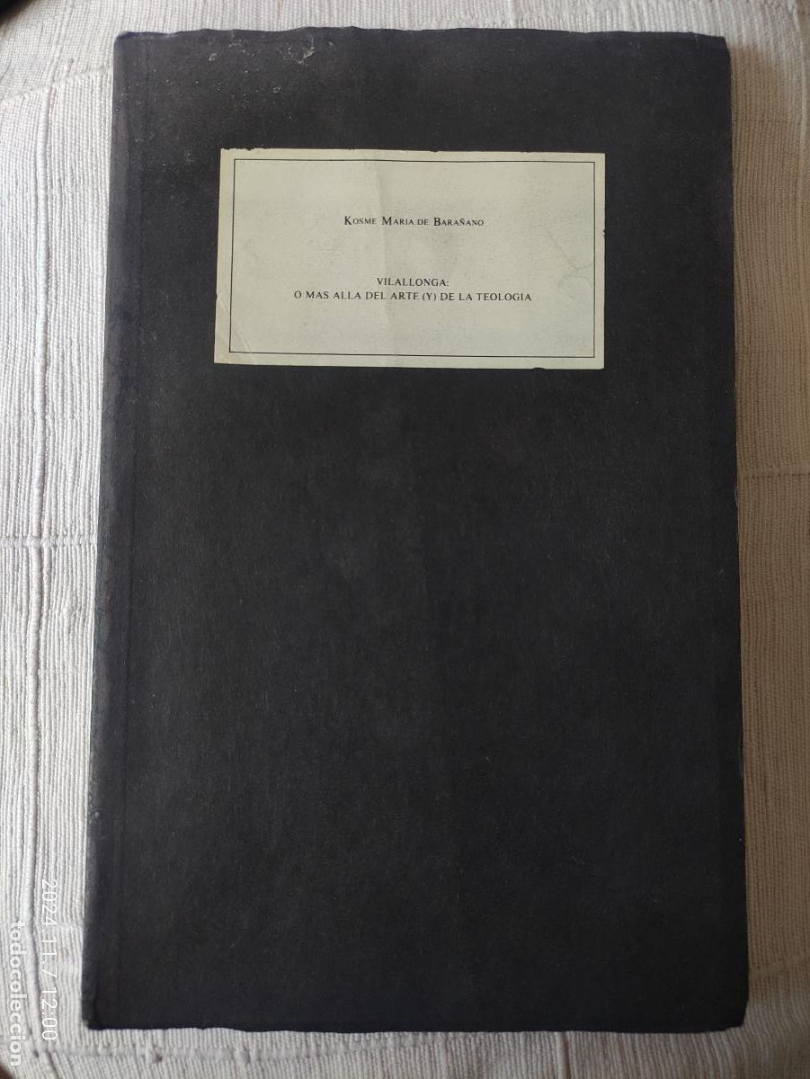 Libros de segunda mano: VILALLONGA O MAS ALLA DEL ARTE Y DE LA TEOLOGIA - KOSME MARIA DE BARA&Ntilde;ANO - 1984 Ilustrado 64p 24x15