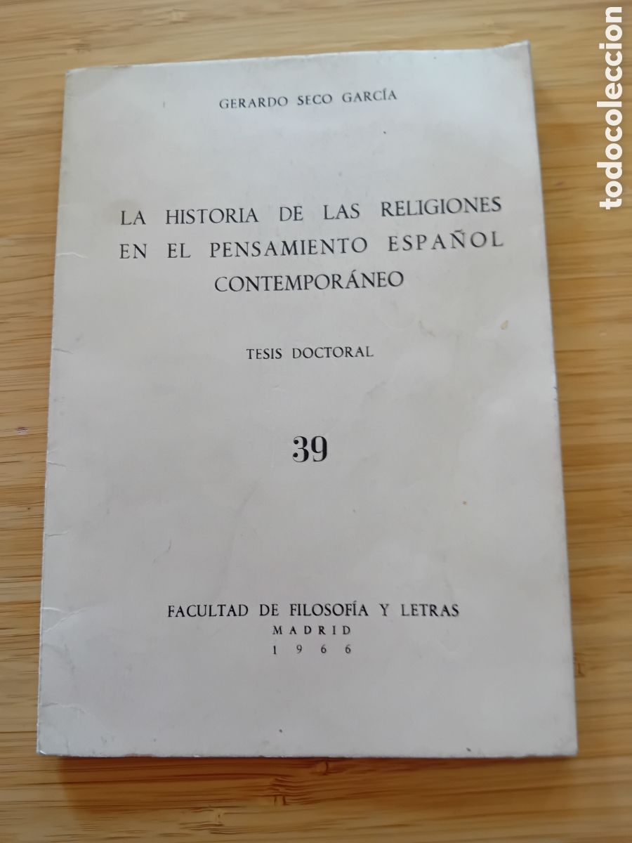 Second hand books: Historia de las religiones en el pensamiento espa&ntilde;ol contempor&aacute;neo - Gerardo Seco Garc&iacute;a
