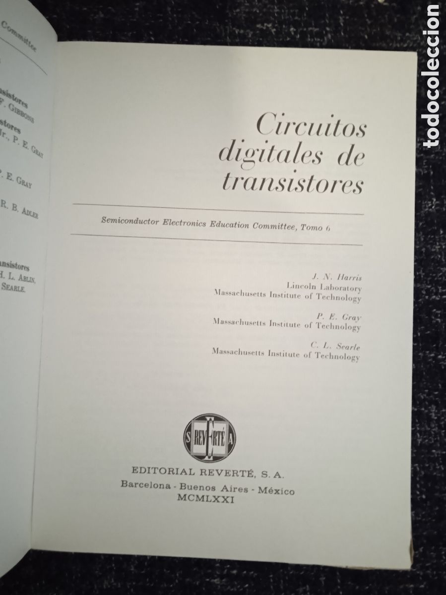 Libros de segunda mano: CIRCUITOS DIGITALES DE TRANSISTORES -ED. REVERT&Eacute; 1972 - Foto 2