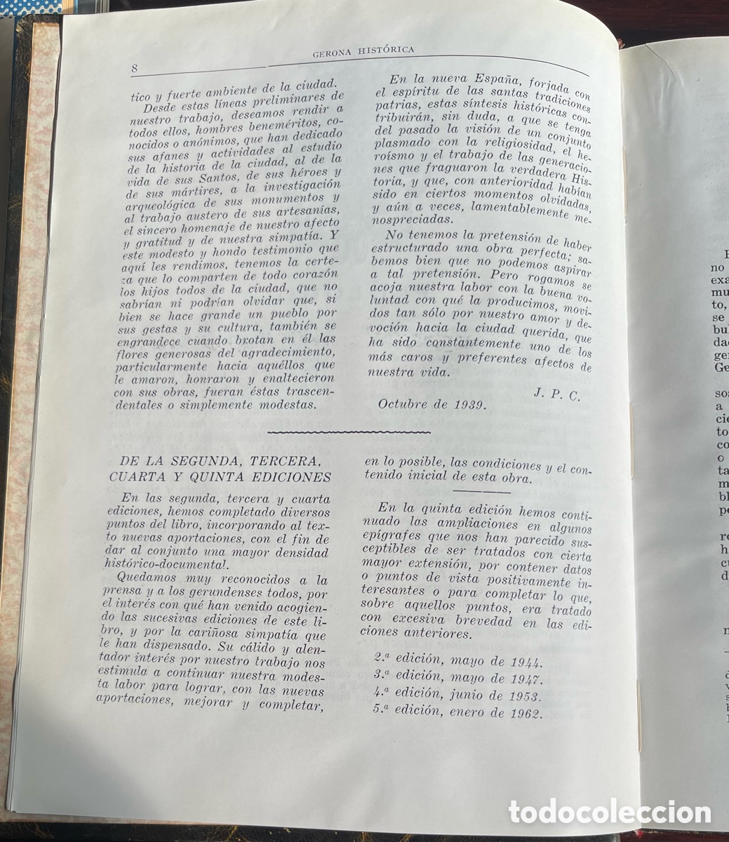Libros de segunda mano: GERONA HIST&Oacute;RICA. Joaqu&iacute;n Pla Cargol. - Foto 7