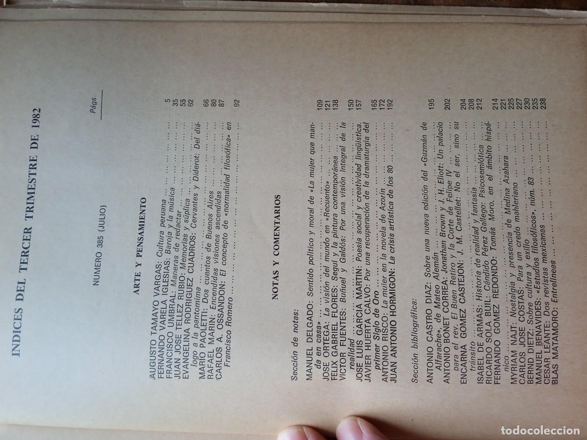 Libros de segunda mano: Cuadernos hispanoamericanos 387. Madrid 1982 - Foto 13