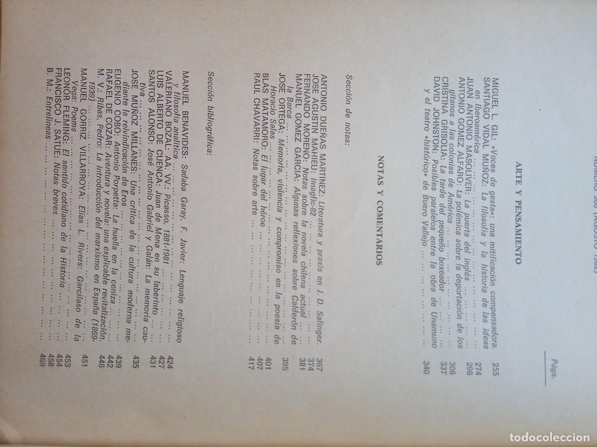 Libros de segunda mano: Cuadernos hispanoamericanos 387. Madrid 1982 - Foto 14