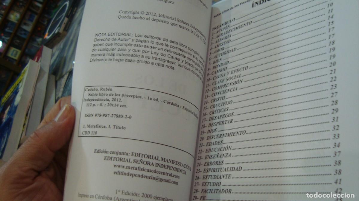 Libros de segunda mano: SABIO LIBRO DE LOS PRECEPTOS CEDE&Ntilde;O, RUBEN - Metafisica - Foto 3