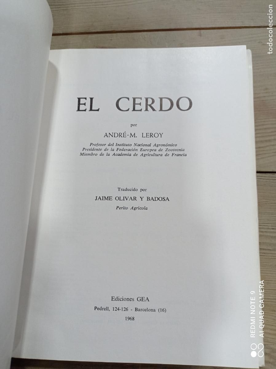 Libros de segunda mano: EL CERDO. ANDR&Eacute; LEROY. ED. GEA, 1968. 254 PP. ILUSTRADO. - Foto 3