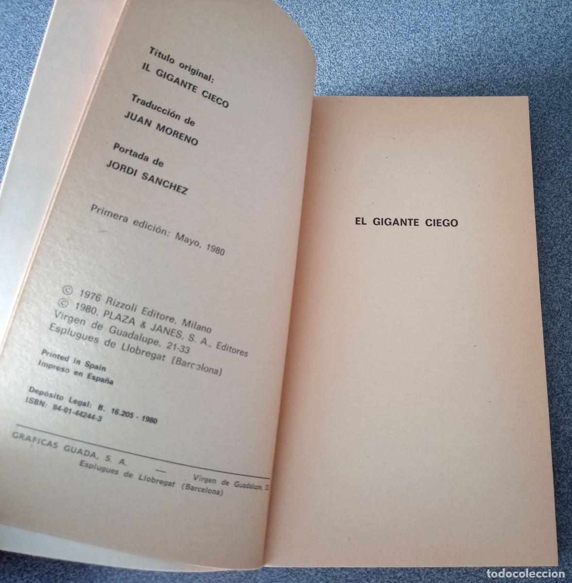 Libros de segunda mano: El Gigante Ciego Carlo Cassola - Foto 3