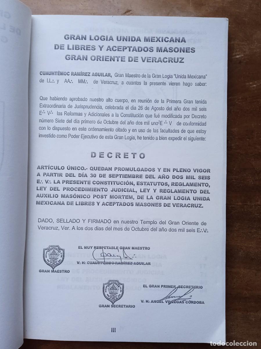 Libros de segunda mano: Gran logia unida mexicana... Veracruz 2006 - Foto 4