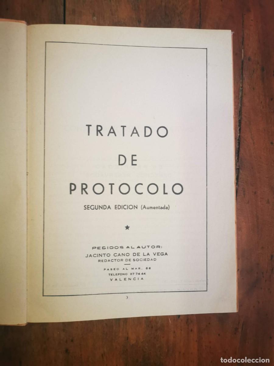 Libros de segunda mano: CANO DE LA VEGA, Jacinto. Tratado de protocolo - Foto 2