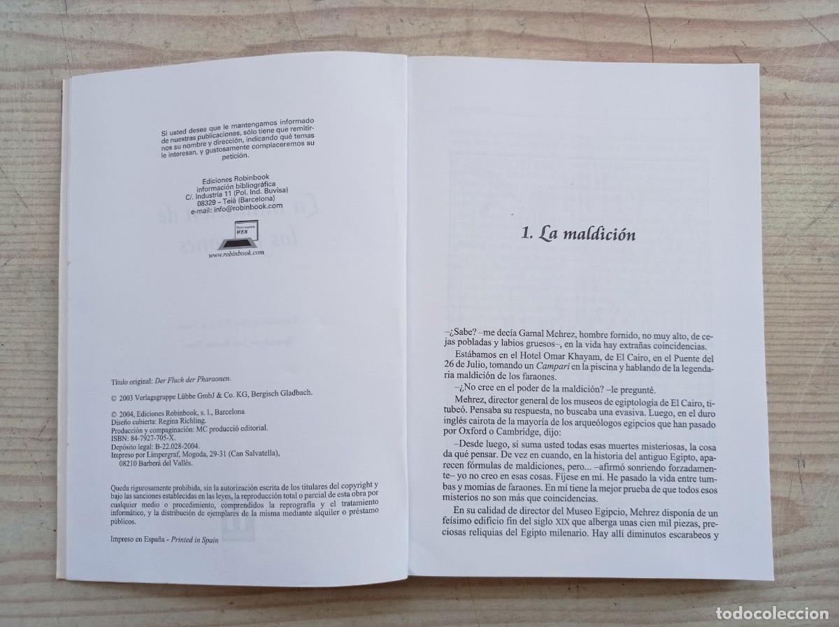 Libros de segunda mano: La Maldicion De Los Faraones - Philipp Vandenberg - 2004 Ediciones Robinbook - Foto 3