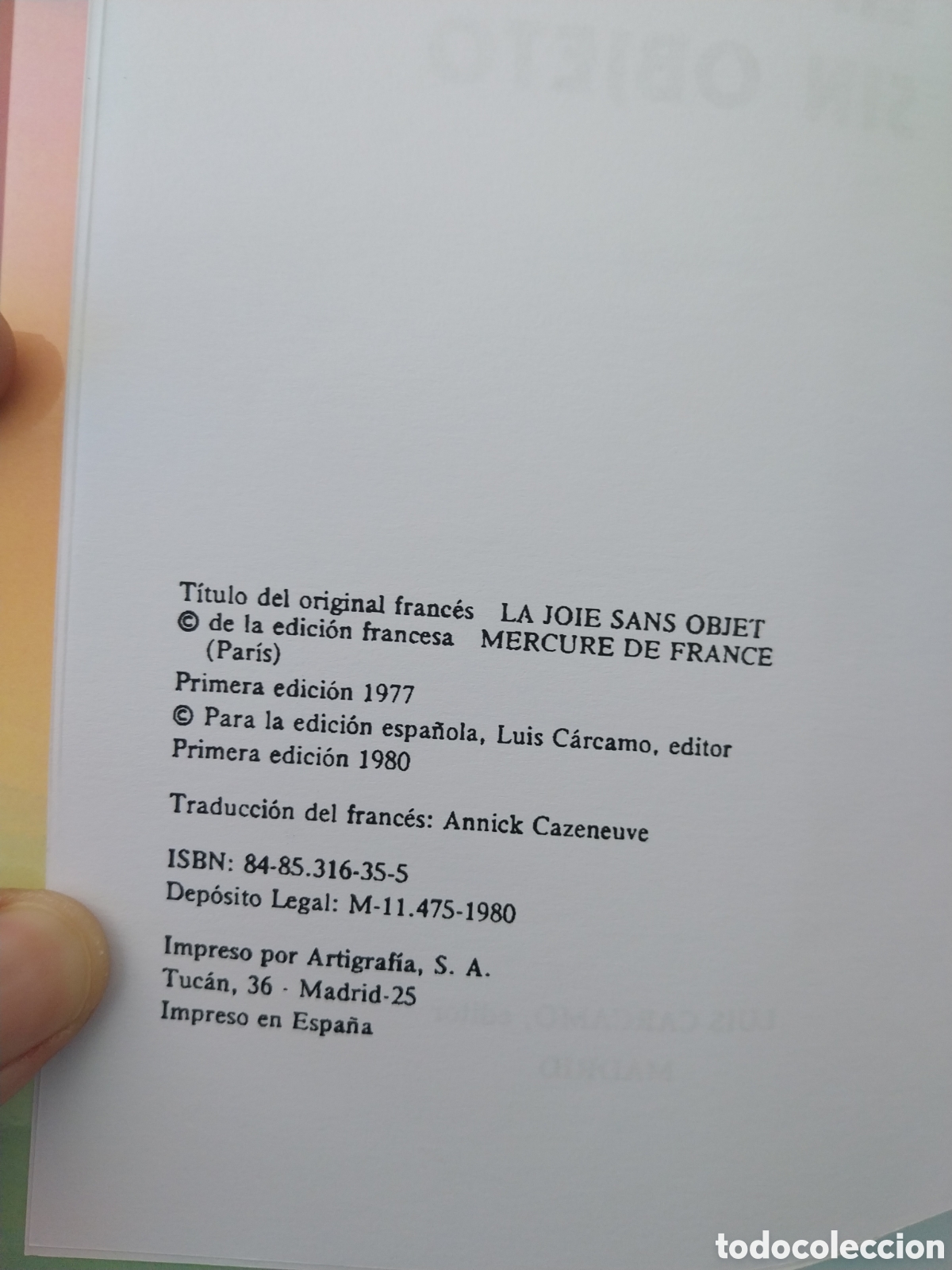 Libros de segunda mano: LA ALEGRIA SIN OBJETO de JEAN KLEIN, EDITORIAL LUIS CARCAMO EDITOR - Foto 6