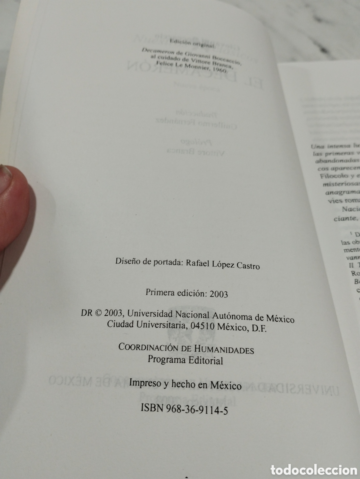 Libros de segunda mano: El Decameron Giovanni Boccaccio M&eacute;xico 2003 - Foto 4