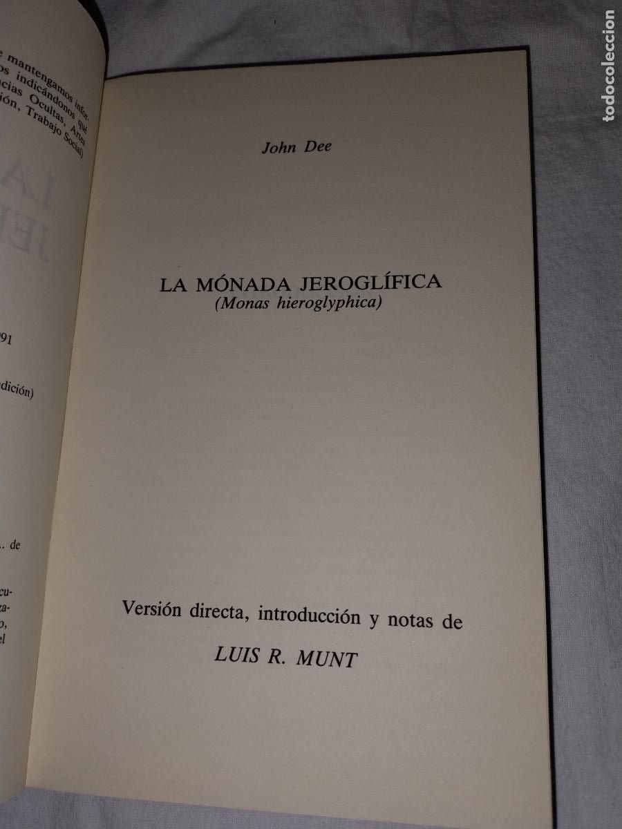 Libros de segunda mano: LA MONADA JEROLIFICA - JOHN DEE - CABALA&bull;ESOTERISMO. - Foto 4