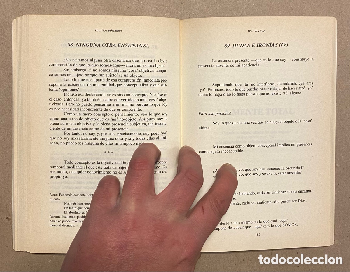 Libros de segunda mano: ESCRITOS P&Oacute;STUMOS. WEI WU WEI. EDICIONES LA LLAVE D.H. 2006. - Foto 6