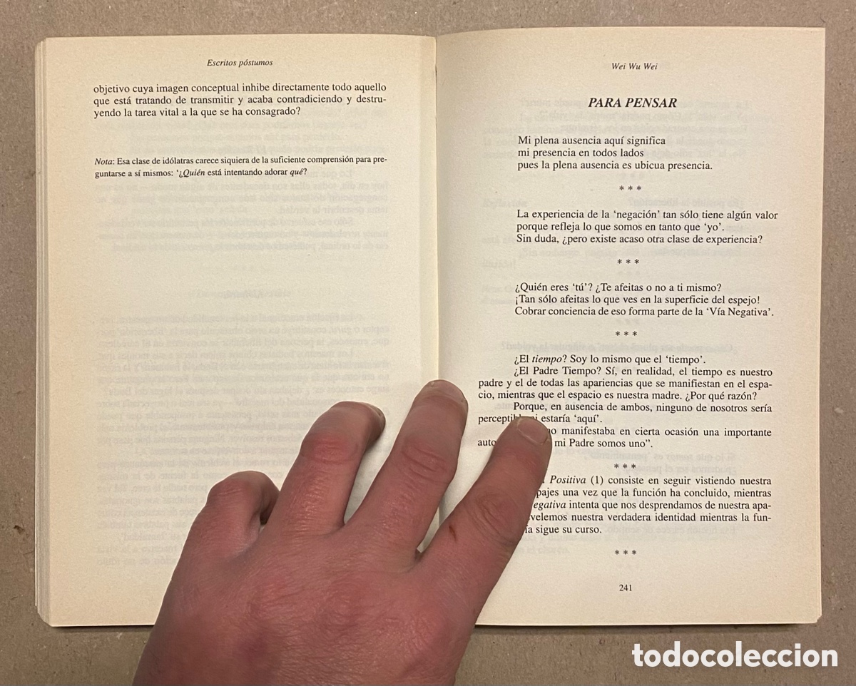 Libros de segunda mano: ESCRITOS P&Oacute;STUMOS. WEI WU WEI. EDICIONES LA LLAVE D.H. 2006. - Foto 7