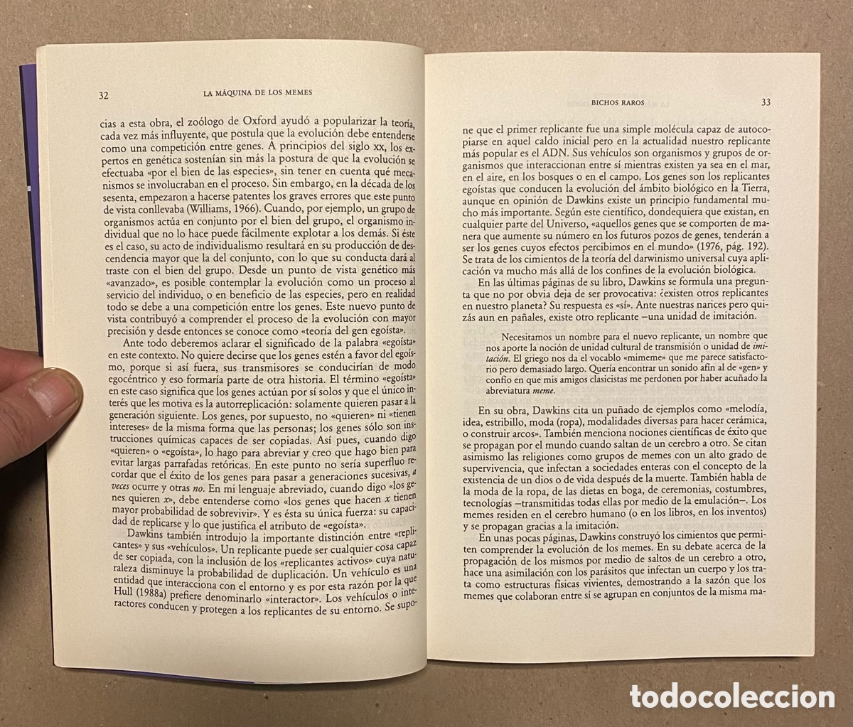 Libros de segunda mano: LA M&Aacute;QUINA DE LOS MEMES. SUSAN BLACKMORE. EDICIONES PAID&Oacute;S 2000. - Foto 4