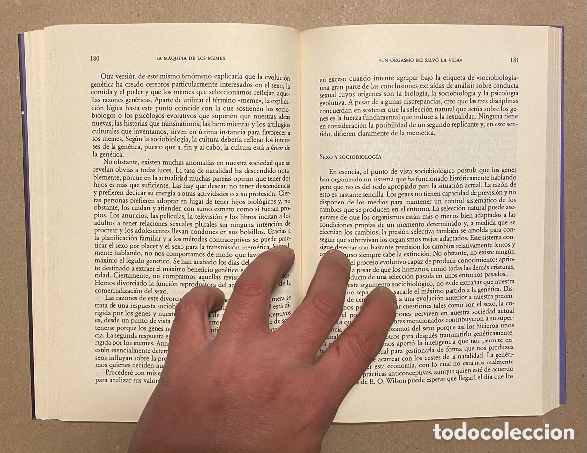 Libros de segunda mano: LA M&Aacute;QUINA DE LOS MEMES. SUSAN BLACKMORE. EDICIONES PAID&Oacute;S 2000. - Foto 6