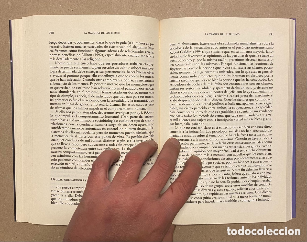 Libros de segunda mano: LA M&Aacute;QUINA DE LOS MEMES. SUSAN BLACKMORE. EDICIONES PAID&Oacute;S 2000. - Foto 7