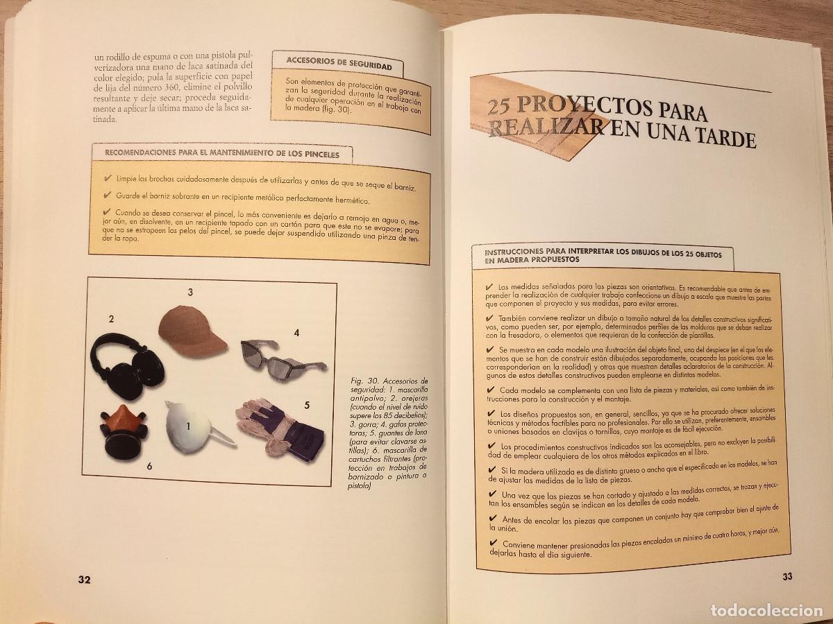 Libros de segunda mano: 25 PROYECTOS EN MADERA PARA HACER EN UNA TARDE - J. VILARGUNTER MU&Ntilde;OZ - ED. DE VECCHI - 2001 - Foto 4