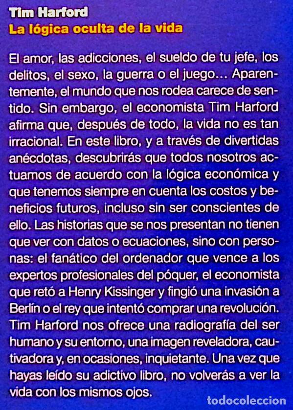 Libros de segunda mano: La l&oacute;gica oculta de la vida - Tim Harford - Foto 3