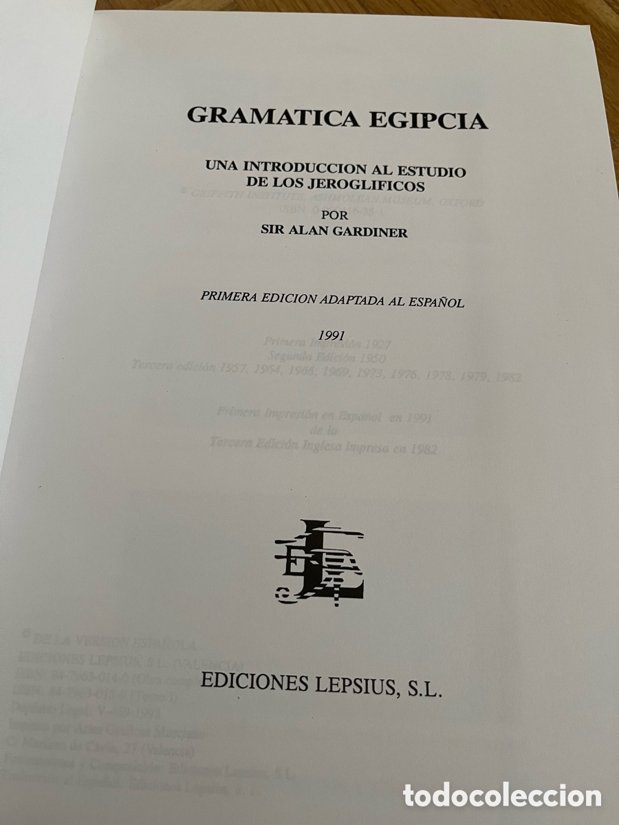 Libros de segunda mano: Gram&aacute;tica egipcia. Sir Alan Gardiner - Foto 7