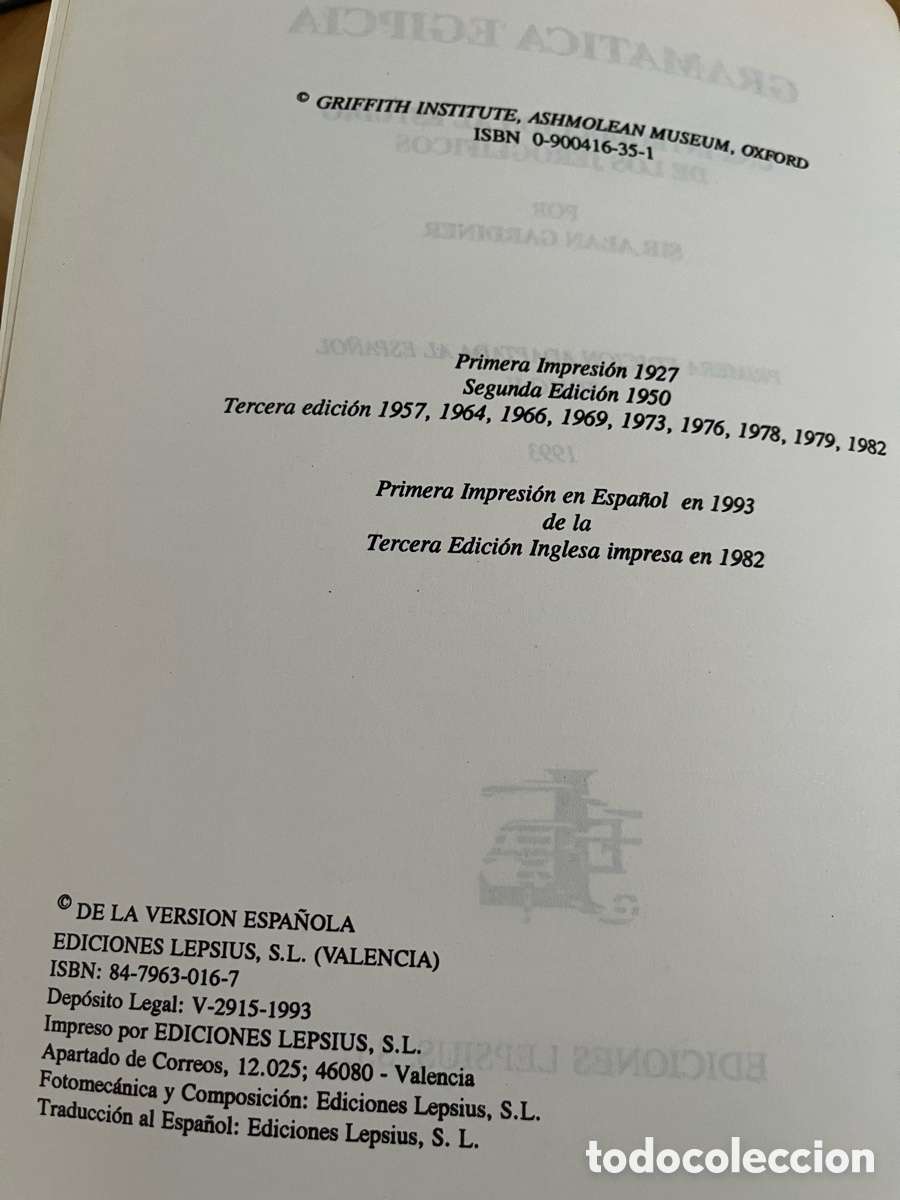 Libros de segunda mano: Gram&aacute;tica egipcia. Sir Alan Gardiner - Foto 10