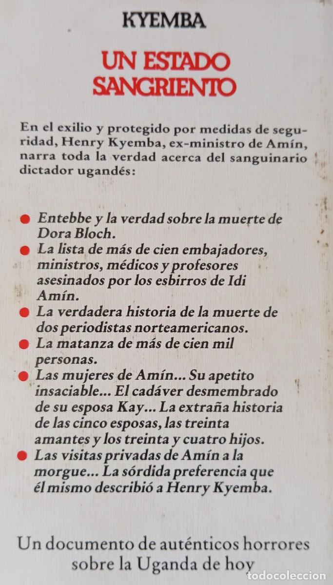 Libros de segunda mano: UN ESTADO SANGRIENTO - HENRY KYEMBA - Foto 2