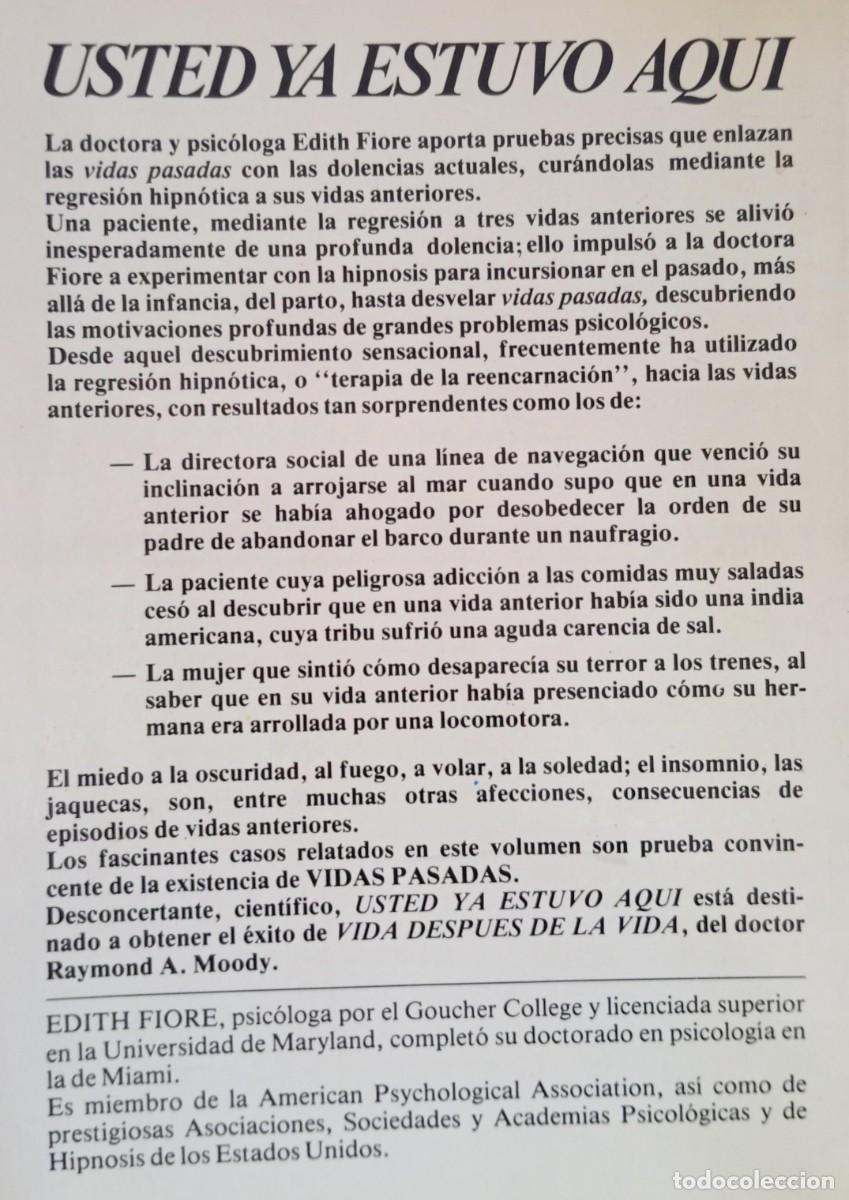 Libros de segunda mano: USTED YA ESTUVO AQUI - EDITH FIORE - Foto 2