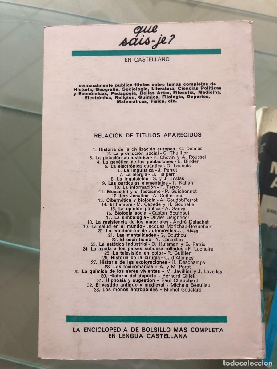 Libros de segunda mano: Los monos antrop&oacute;ides. Michel Goustard - Foto 3
