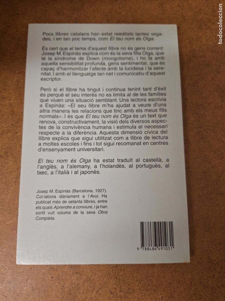 Libros de segunda mano: El teu nom es Olga - Josep M. Espin&agrave;s - Foto 3