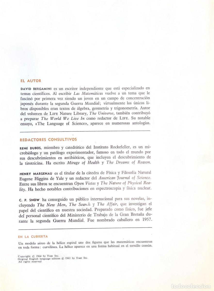 Libros de segunda mano: FT0582. Libro: Colecci&oacute;n cient&iacute;fica de LIFE en espa&ntilde;ol. Matem&aacute;ticas. Autor: David Bergamini - Foto 2