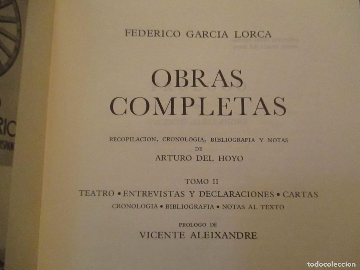 Libros de segunda mano: FEDERICO GARC&Iacute;A LORCA Obras completas ( 2 tomos) W30886 - Foto 4