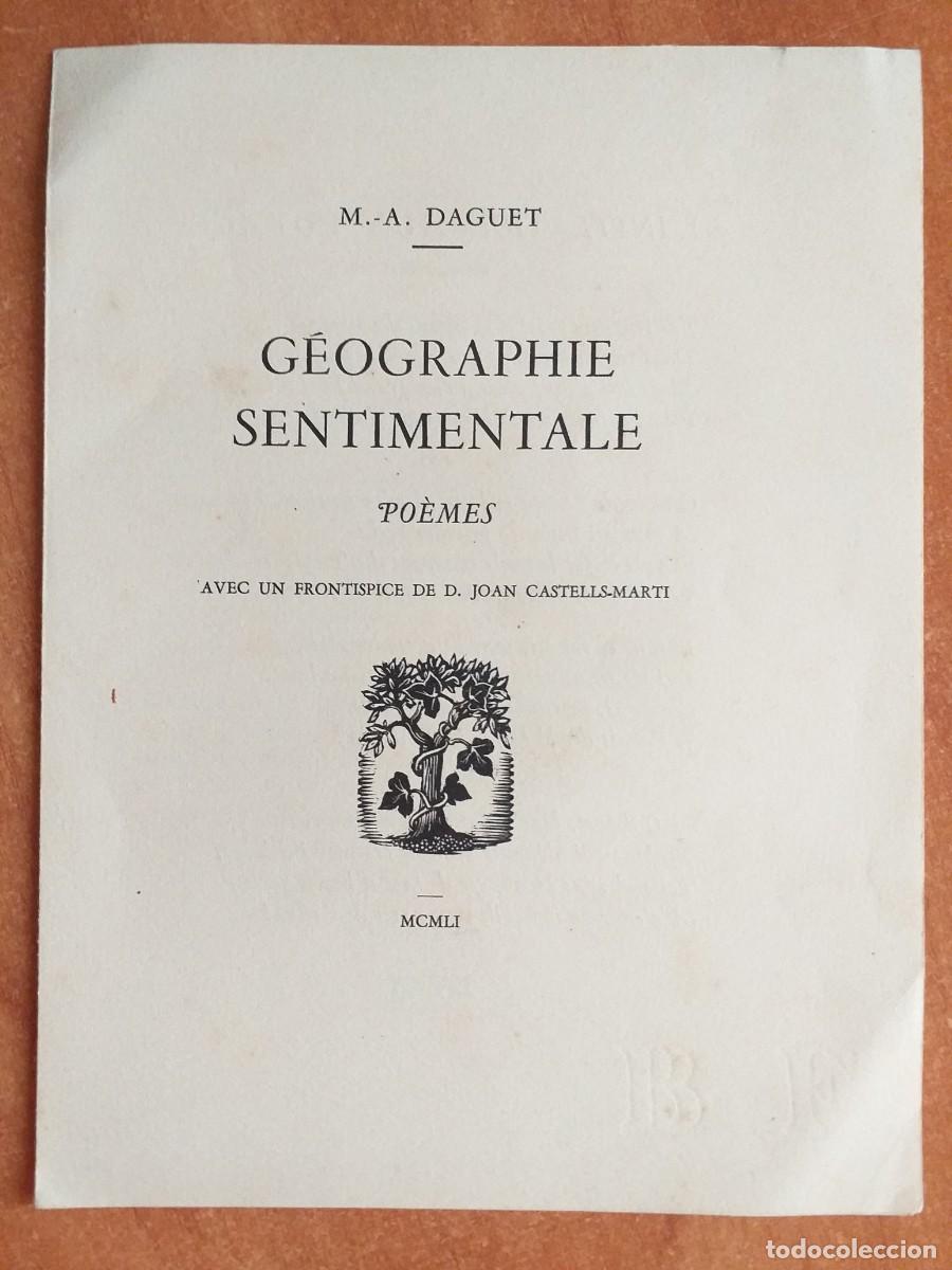 Libros de segunda mano: 1951 IMPRESO DE ADQUISICI&Oacute;N DE LA OBRA GEOGRAPHIE SENTIMENTALE DE M.A. DAGUET