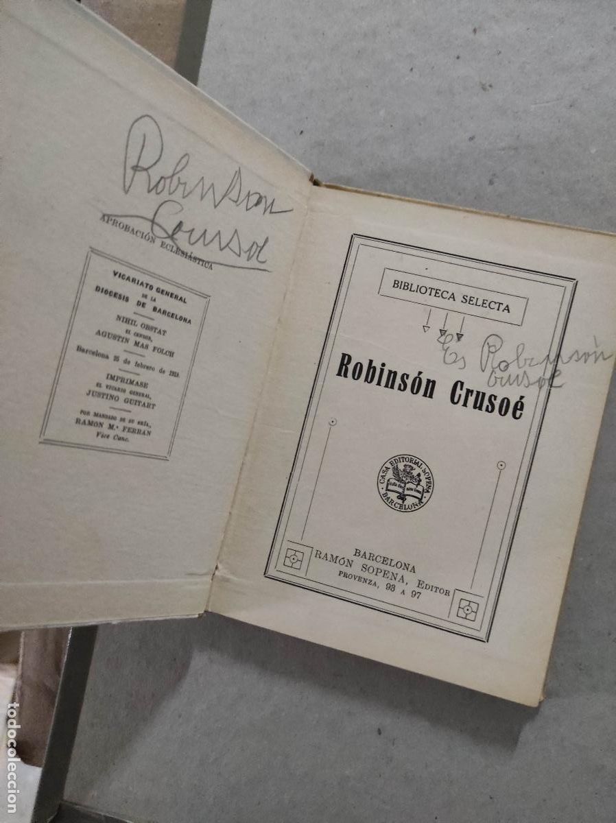 Libros de segunda mano: Robinson Crusoe, Biblioteca Selecta, Ram&oacute;n Sopena - Foto 2