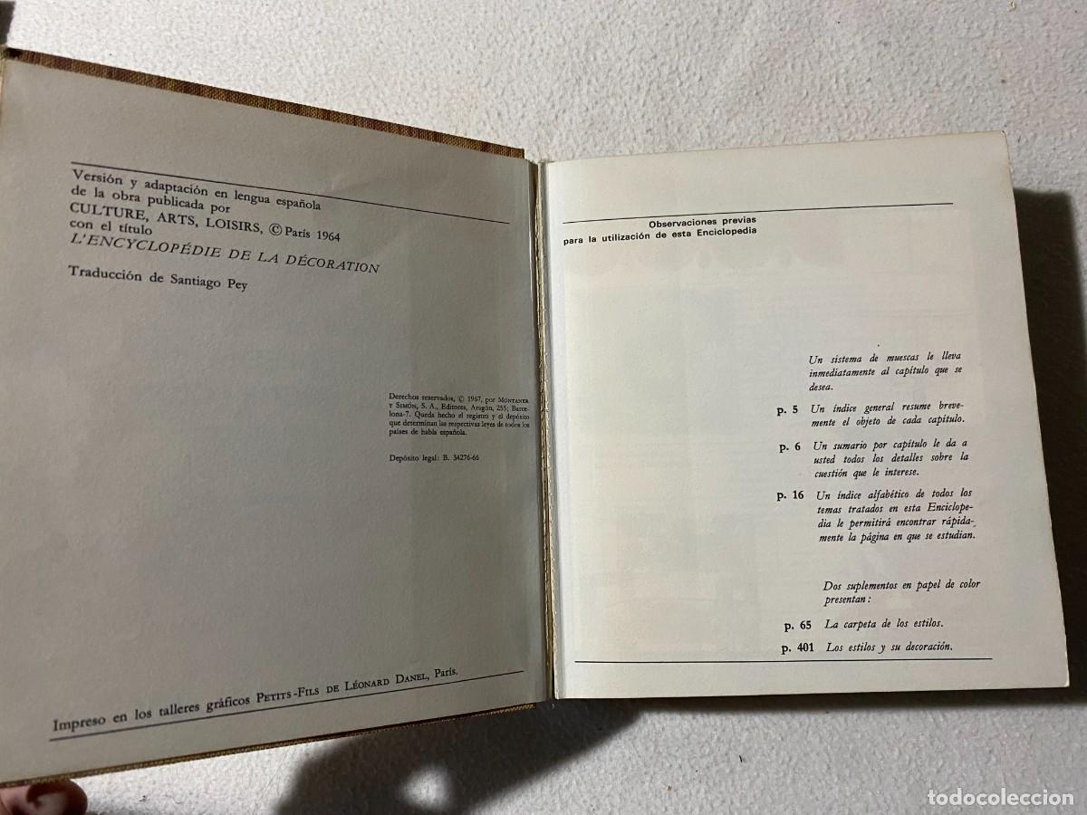 Libros de segunda mano: ENCICLOPEDIA DE LA DECORACI&Oacute;N - EDITORIAL MONTANER Y SIMON - Foto 6