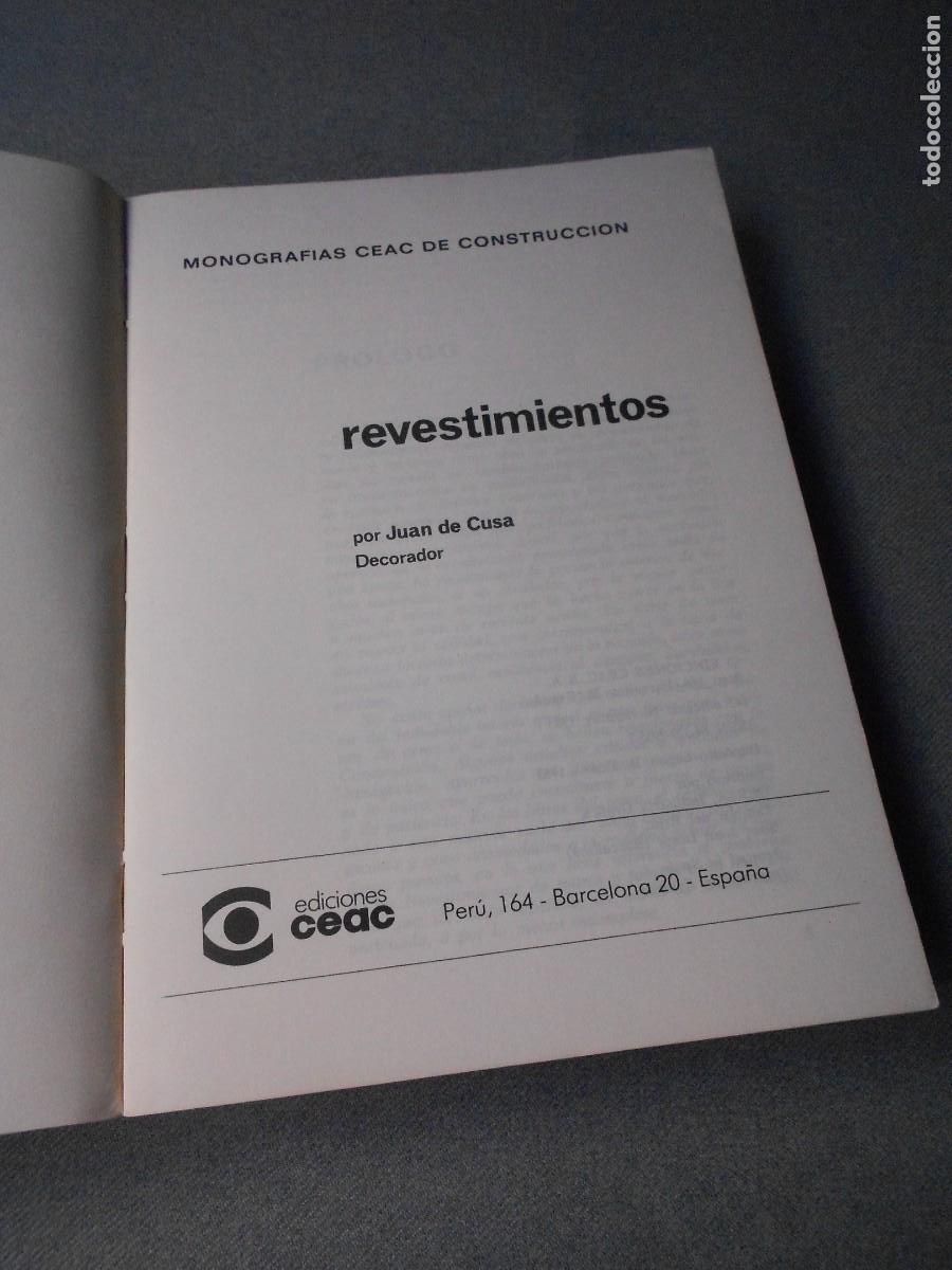 Libros de segunda mano: REVESTIMIENTOS. EDITORIAL CEAC - Foto 2