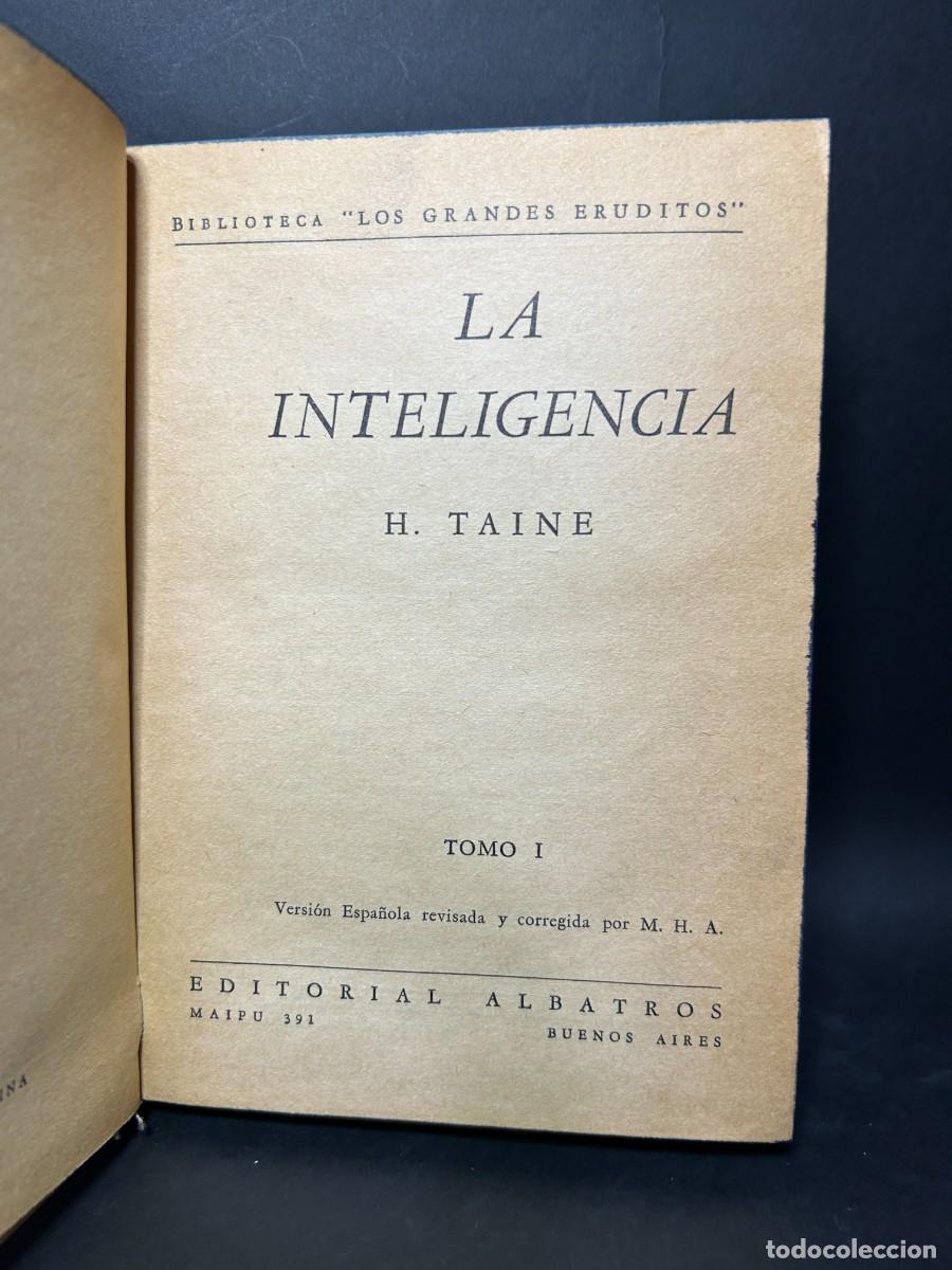 Libros de segunda mano: H. TAINE - LA INTELIGENCIA - 1944 - Foto 3