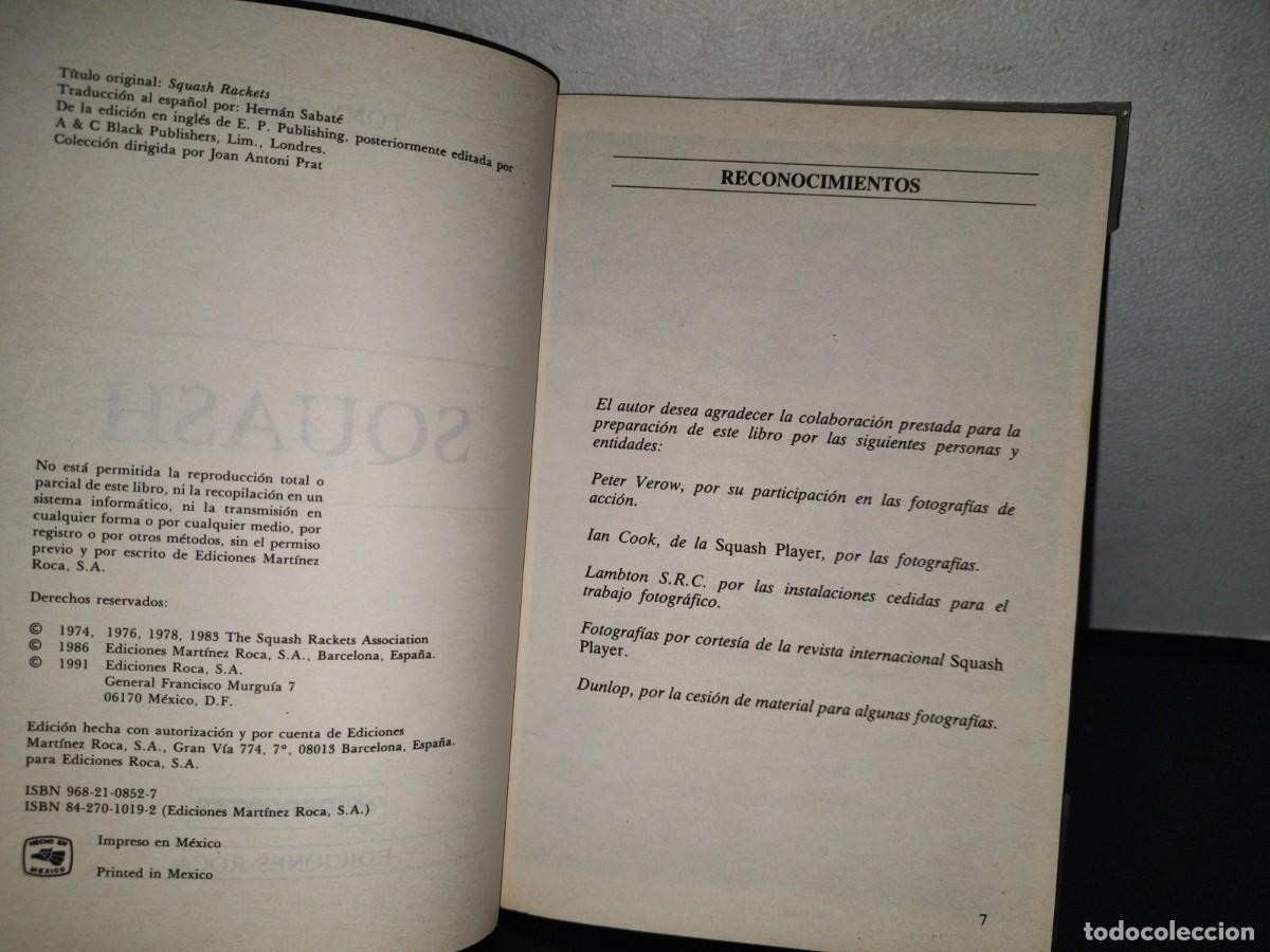 Libros de segunda mano: 118- SQUASH - TONY SWIFT. LIBRO OFICIAL DE LA SQUASH RACKETS ASSOCIATION. EDICIONES ROCA - 1995 - Foto 7