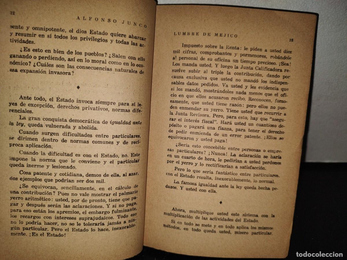 Libros de segunda mano: 119- LUMBRE DE M&Eacute;JICO - ALFONSO JUNCO - EDICIONES BOTAS M&Eacute;XICO - 1938 - Foto 8