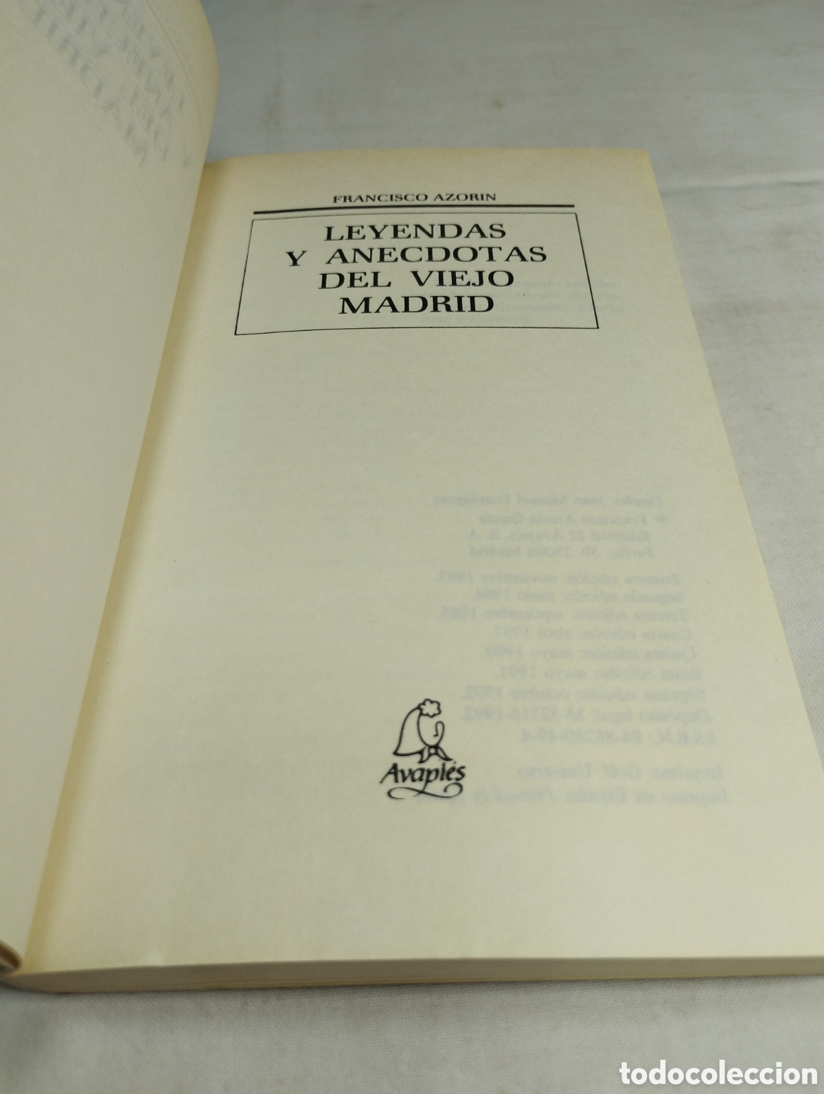 Libros de segunda mano: Leyendas y an&eacute;cdotas del viejo Madrid. Francisco Azor&iacute;n, 1992 - Foto 2