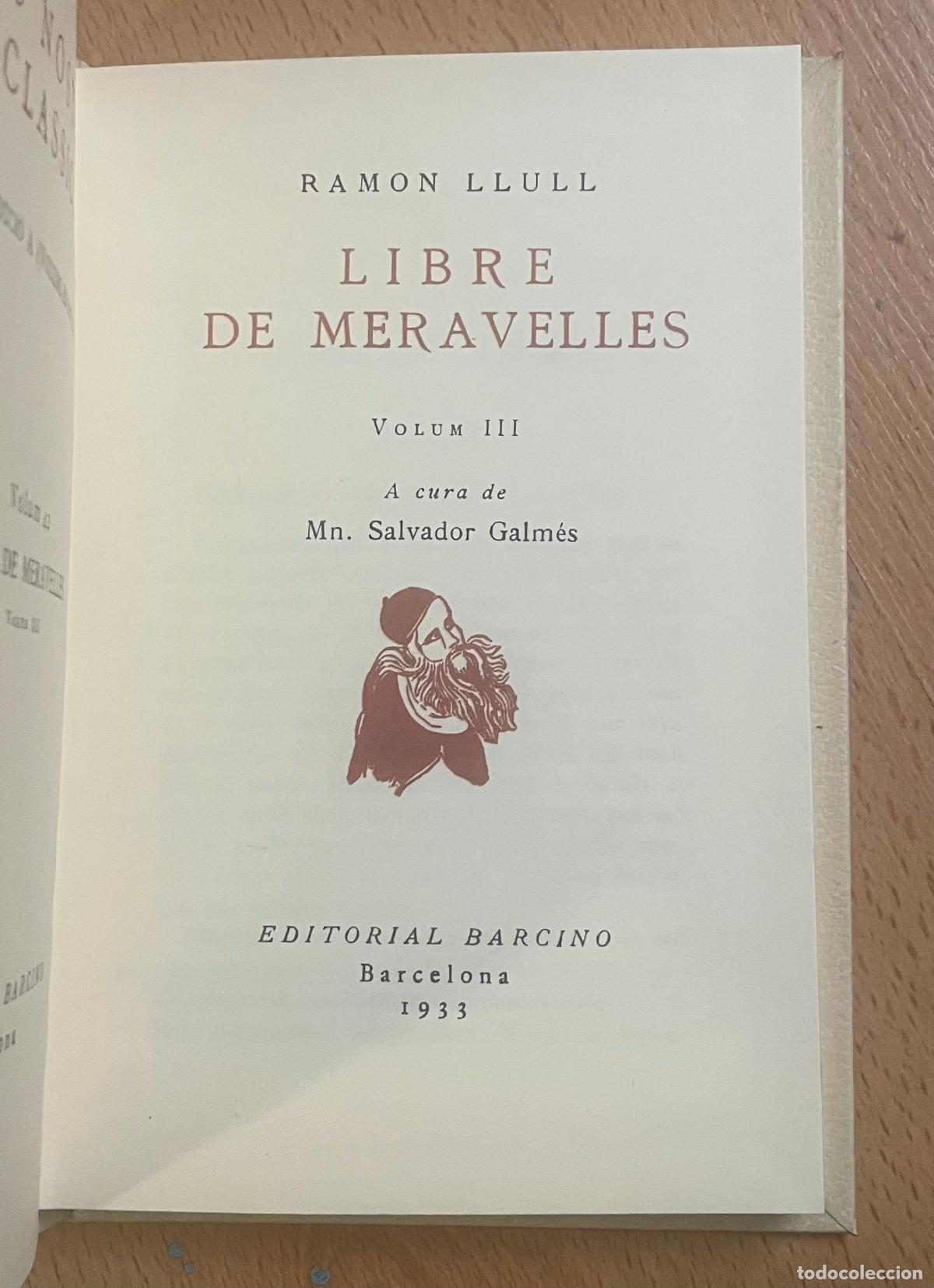 Libros de segunda mano: LIBRE DE MERAVELLES, Ramon Llull EN CATALAN - Foto 1