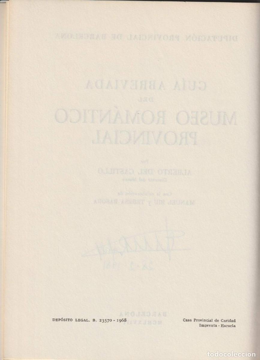Libros de segunda mano: Gu&iacute;a abreviada del Museo Rom&aacute;ntico Provincial, Alberto del Castillo - Foto 5