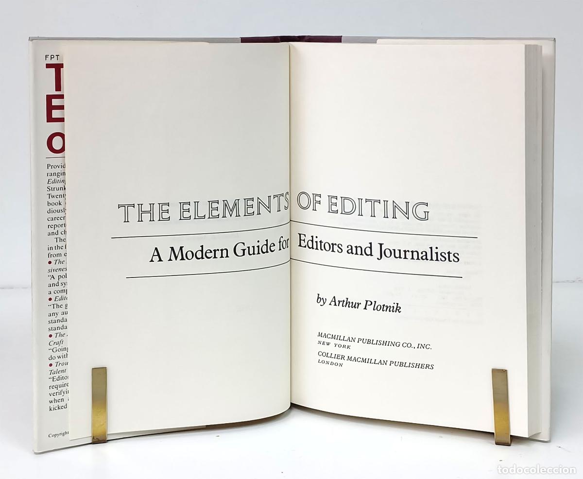Libros de segunda mano: PLOTNIK (Arthur).- The elements of editing. Macmillan , 1982 - Foto 3