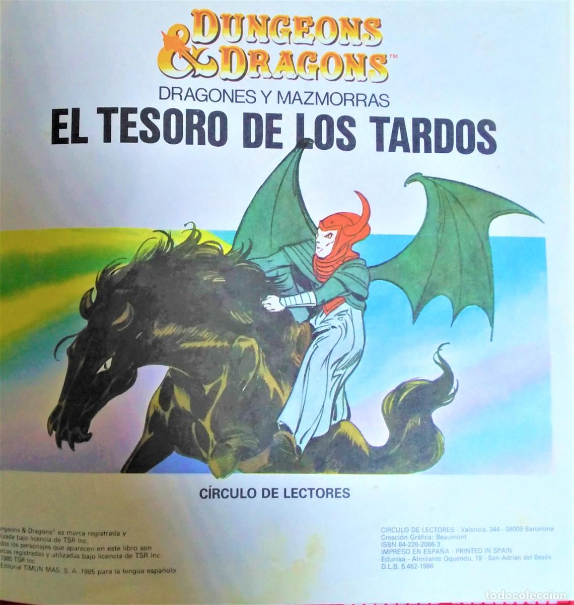 Libros de segunda mano: DRAGONES Y MAZMORRAS - EL TESORO DE LOS TARDOS - C&Iacute;RCULO DE LECTORES 1985 - Foto 3