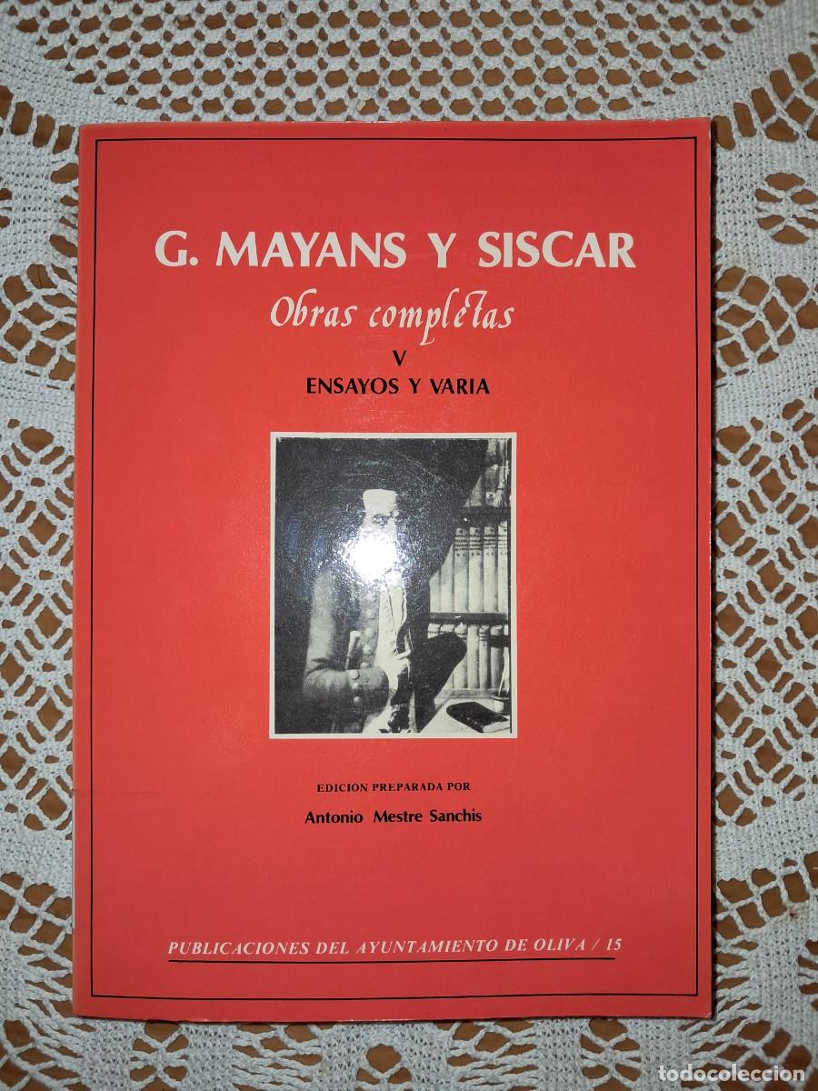 Libros de segunda mano: G. Mayans y S&iacute;scar Obras completas V Ensayos y varia - Foto 1