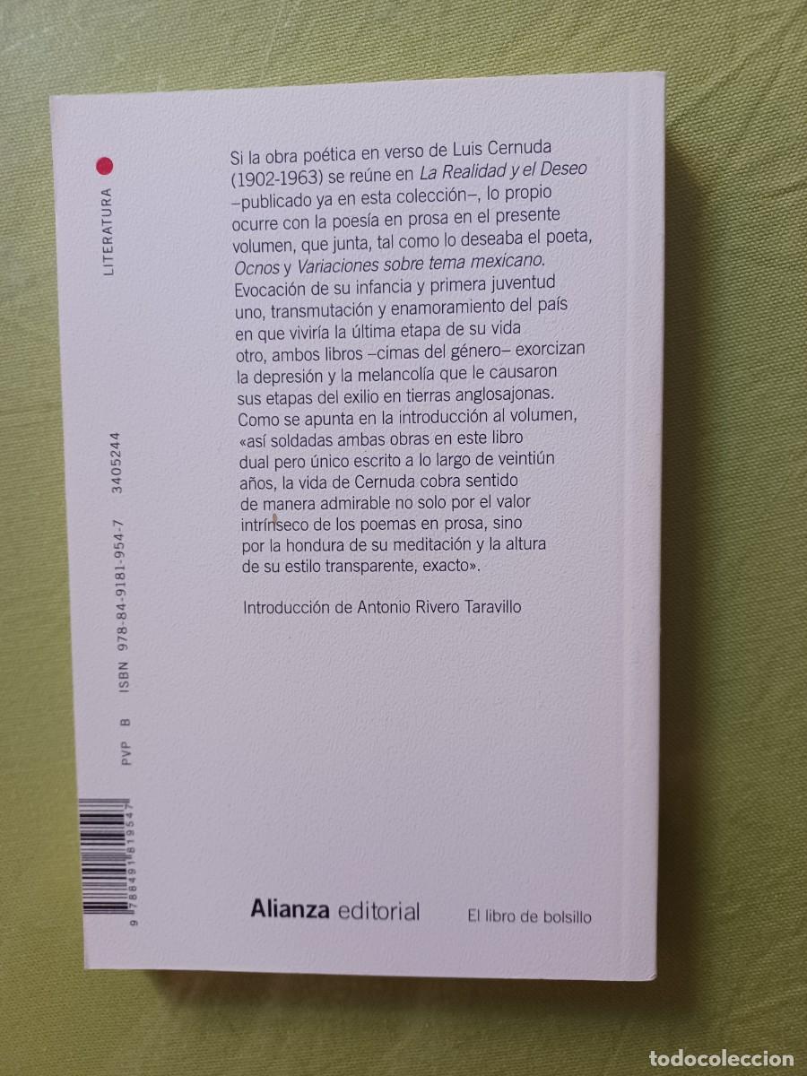 Libros de segunda mano: Luis Cernuda, Ocnos seguido de Variaciones sobre tema mexicano. - Foto 2