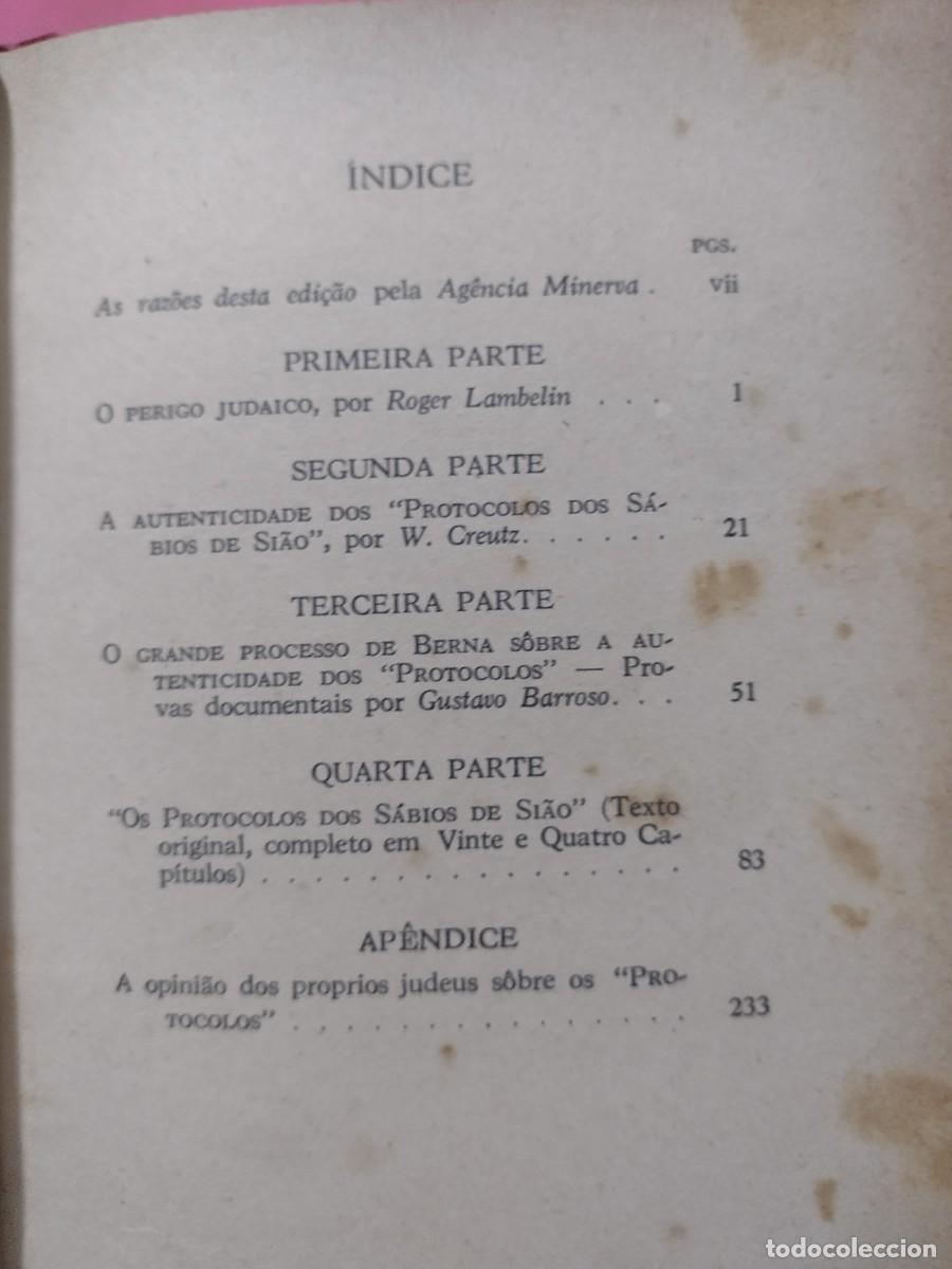 Libros de segunda mano: Os Protocolos dos Sabios de Si&atilde;o - Gustavo Barroso - 1936 - 1a. Ed. - Foto 4